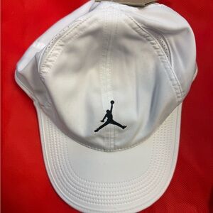 Jordan White Cap with Black Logo